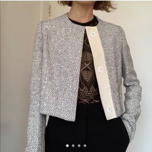 Proenza Schouler collarless tweed jacket